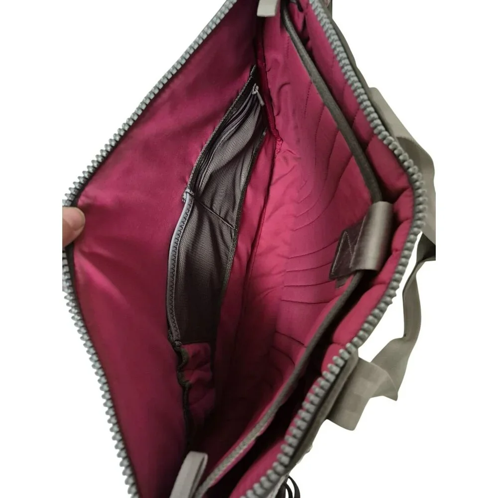 Ogio Grey Magenta Pink Laptop Briefcase Tote Bag Zipper Closure Work School